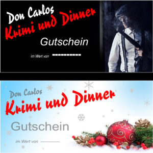 Geschenkgutschein für ein Krimi und Dinner in 2 unterschiedlichen Designs